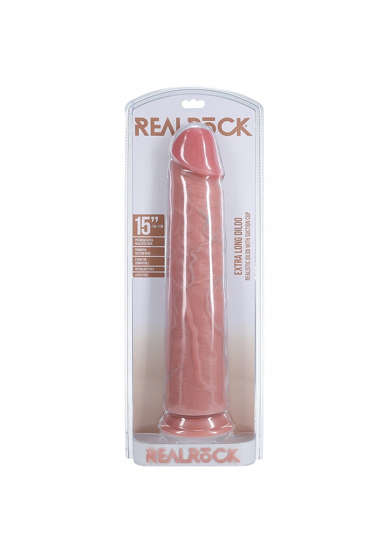 RealRock Extra Long Dildo No Balls 15"