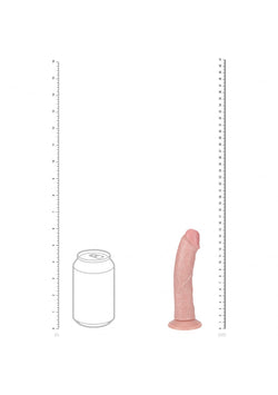 RealRock Vibrating Curved Dildo Flesh 6"