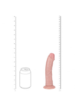 RealRock Vibrating Curved Dildo Flesh 8"