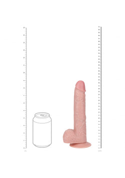 RealRock Vibrating Dildo with Balls Flesh 9"