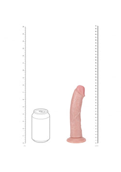 RealRock Vibrating Rotating Curved Flesh 8"