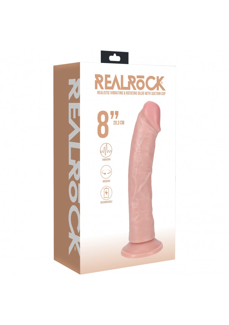 RealRock Vibrating Rotating Curved Flesh 8"