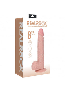 RealRock Vibrating Rotating Dildo Flesh 8"