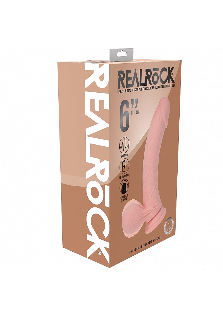Realrock Rechargeable Dual Layer Dildo Flesh 6"