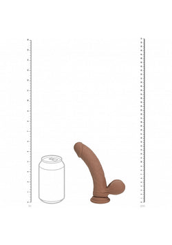 Realrock Dual Layer Vibrating Dildo Tan Color 6"