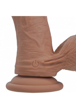Realrock Dual Layer Vibrating Dildo Tan Color 6"