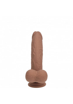 Realrock Dual Layer Vibrating Dildo Tan Color 6"
