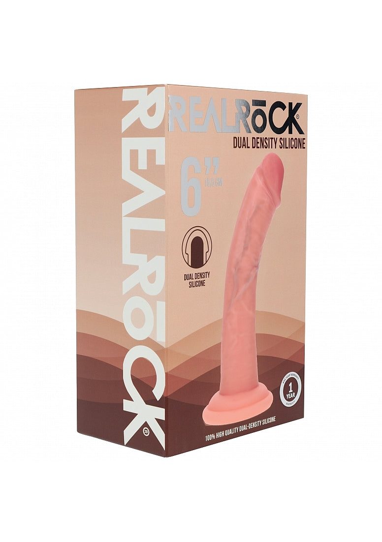 Realrock Dual Layer Curved Dildo Flesh 6"