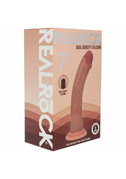 Realrock Dual Layer Curved Dildo Tan 7"
