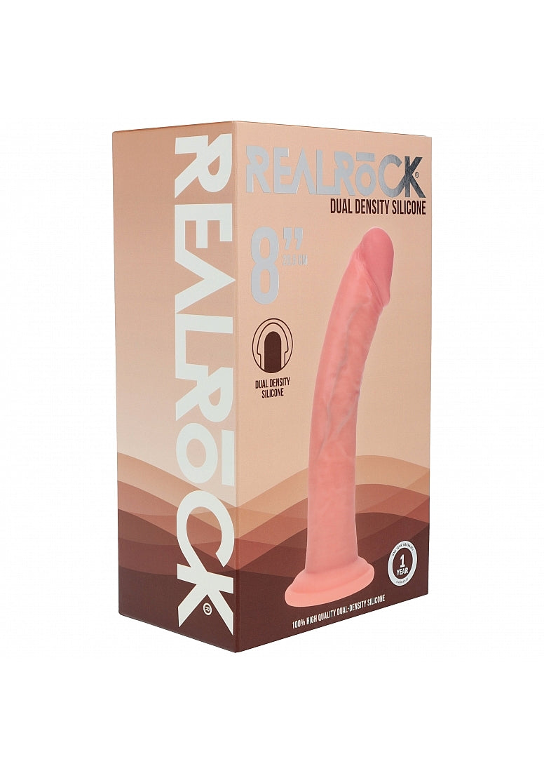 Realrock Dual Layer Curved Dildo Flesh 8"