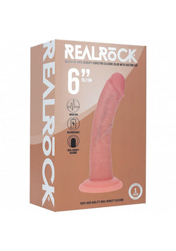 Realrock Dual Layer Vibrating Dildo Flesh 6"