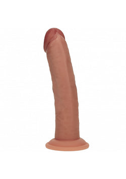 Realrock Dual Layer Vibrating Dildo Tan 8"