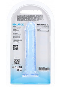 Realrock Crystal Clear Dildo Blue 5"