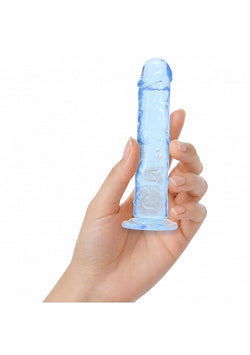 Realrock Crystal Clear Dildo Blue 5"