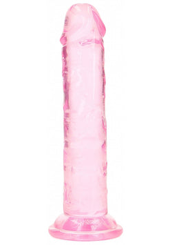 Realrock Crystal Clear Dildo Pink 5"