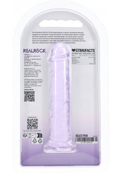 Realrock Crystal Clear Dildo Purple 5"