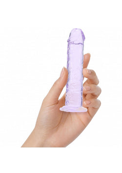 Realrock Crystal Clear Dildo Purple 5"