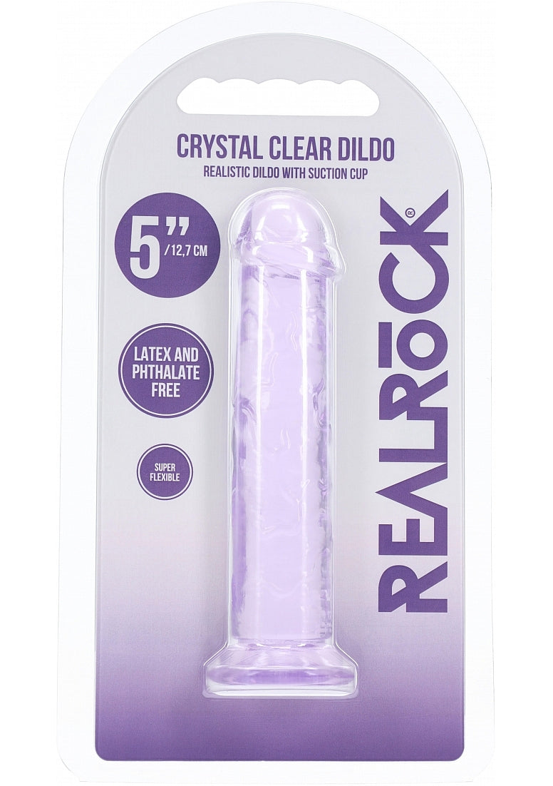 Realrock Crystal Clear Dildo Purple 5"