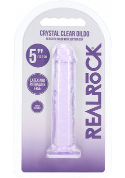 Realrock Crystal Clear Dildo Purple 5"
