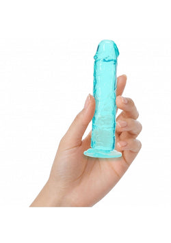 Realrock Crystal Clear Dildo Turquoise 5"