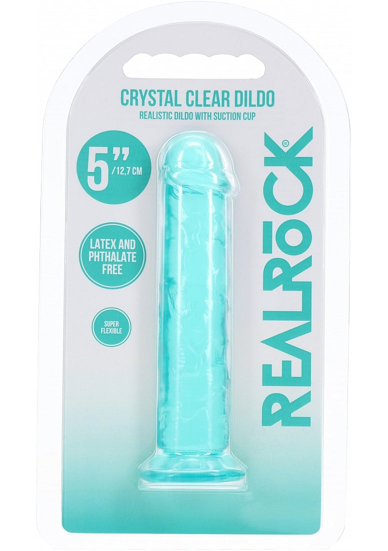 Realrock Crystal Clear Dildo Turquoise 5"