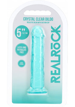 Realrock Crystal Clear Dildo Turquoise 5"