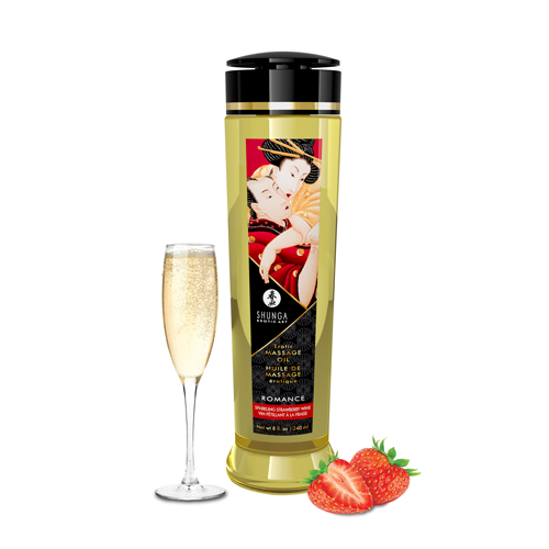 Shunga Massage Oil Romance Strawberry Wine 240ml