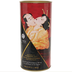 Shunga Warming Oil Strawberry Wine 100ml