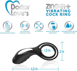 Doctor Love Zinger Vibrating Cock Ring - Black