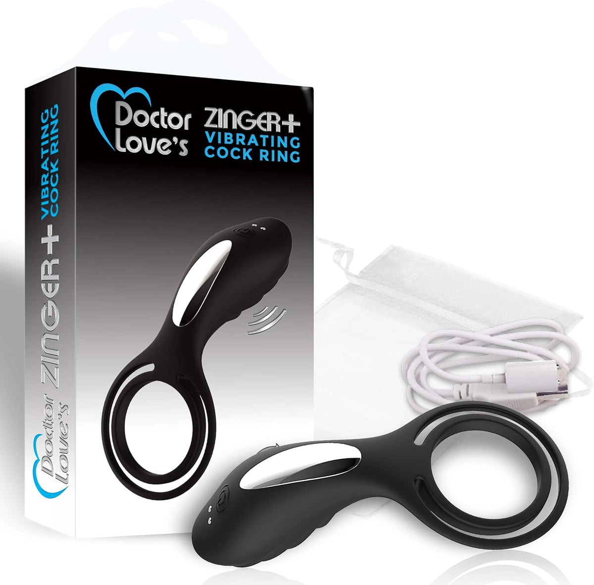 Doctor Love Zinger Vibrating Cock Ring - Black