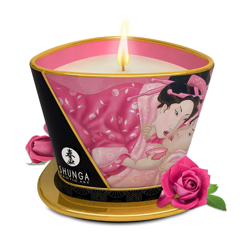 Shunga Massage Candle Rose Petal 5.7oz