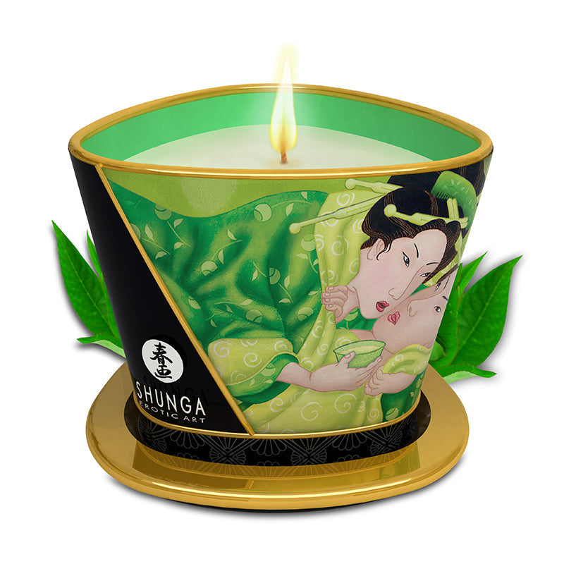 Shunga Massage Candle Exotic Green Tea