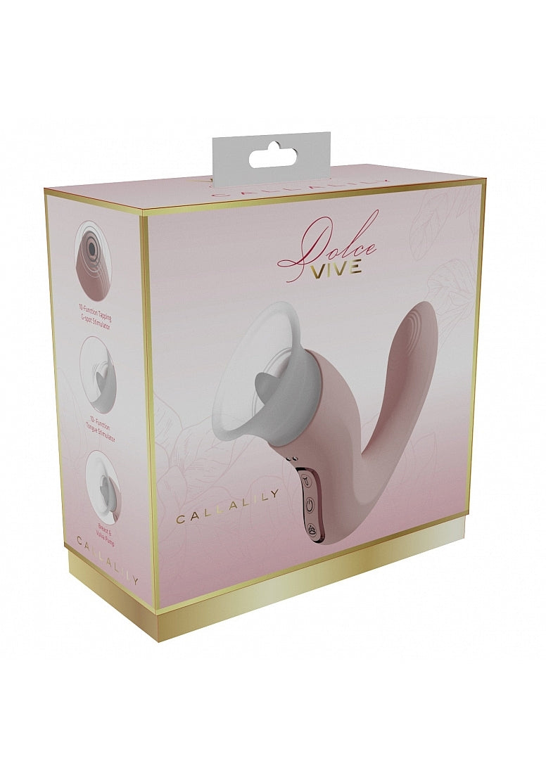 DOLCE VIVE - Callalily - Rechargeable Triple Motor - Ergonomic G-Spot tap, Vulva - Breast Suction - Pink