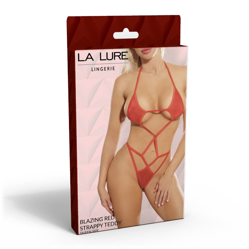 La Lure Blazing Red Strappy Teddy Plus