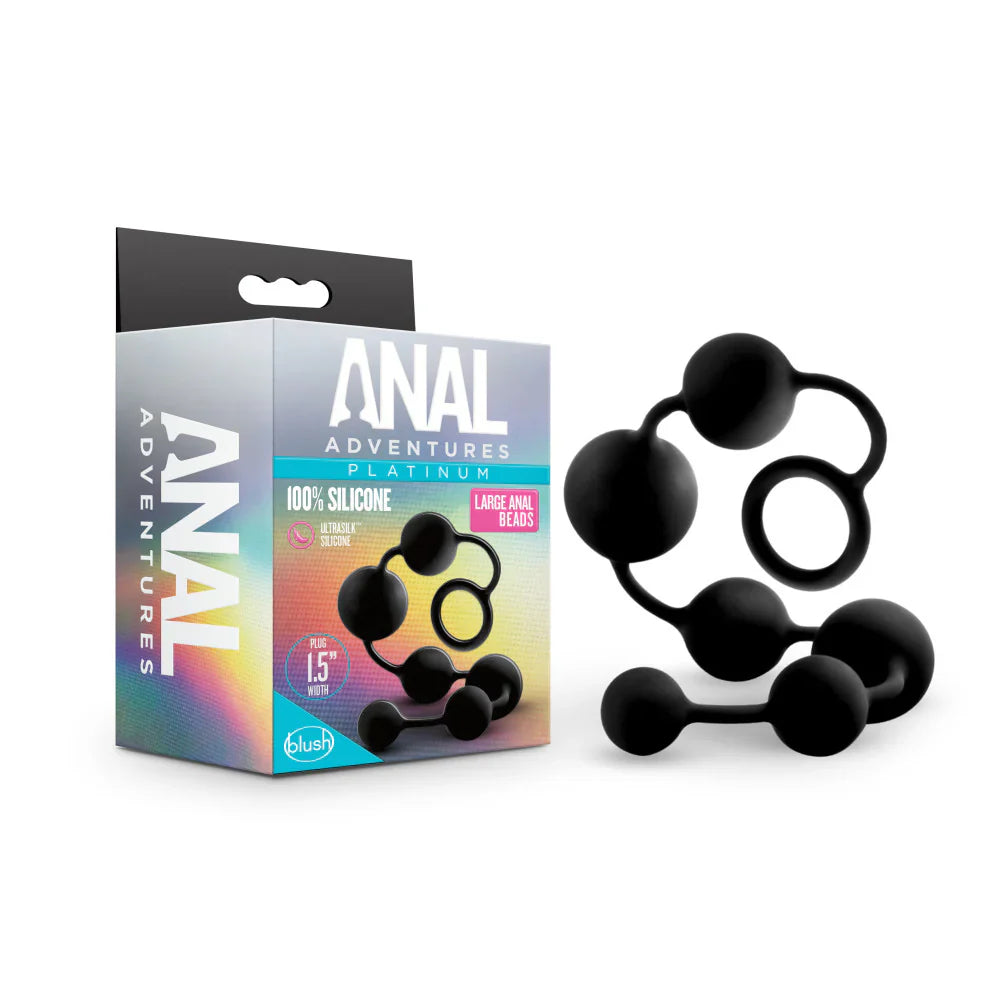 Anal Adventures Platinum Anal Beads Black 16-Inch