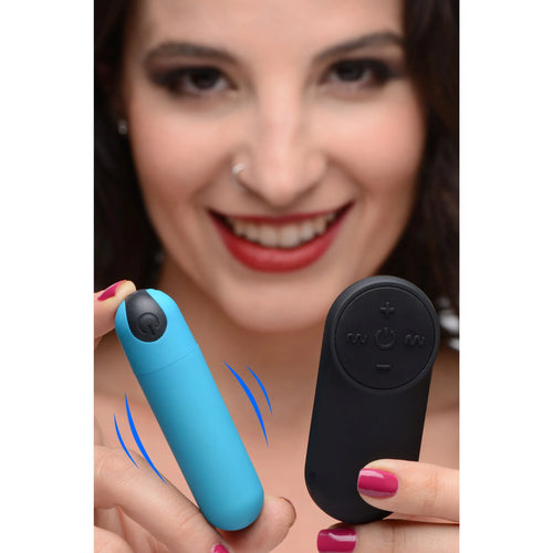 21X Vibrating Bullet with Remote - Blue