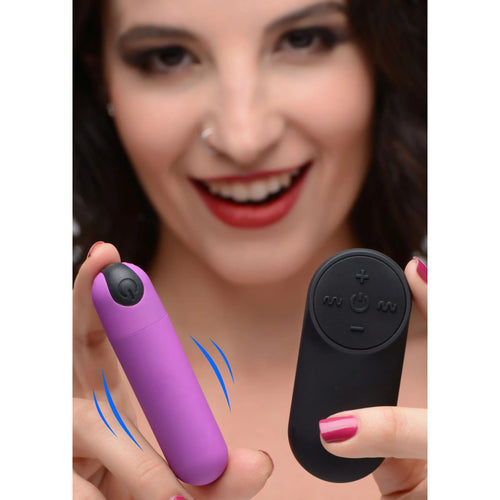 21X Vibrating Bullet with Remote - Purple
