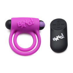 28X Remote Control Vibrating Cock Ring & Bullet - Purple