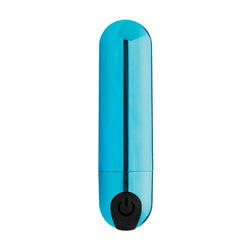 10X Rechargeable Vibrating Metallic Bullet - Blue