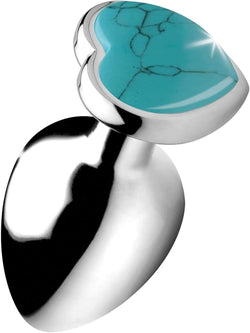 Booty Sparks Turquoise Heart Anal Plug Large