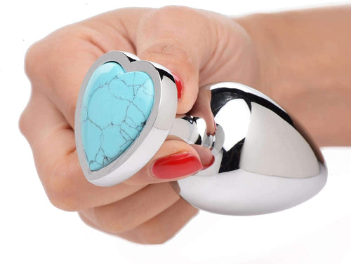 Booty Sparks Turquoise Heart Anal Plug Large