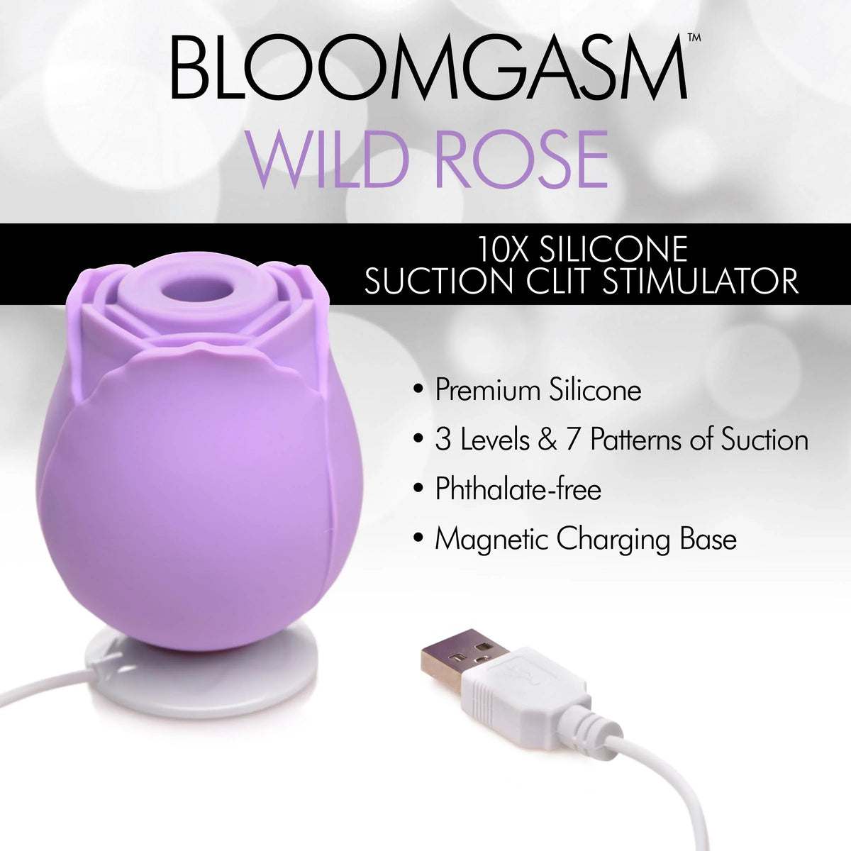 10X Bloomgasm Wild Rose Suction Stimulator