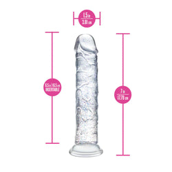 Naturally Yours Glamor Sparkling Dildo Clear 7"