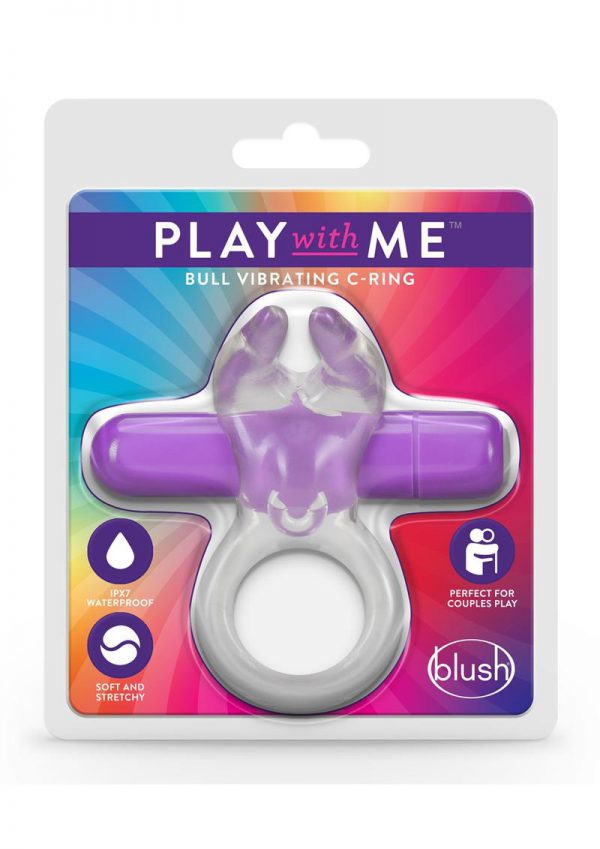 Play With Me Bull Vibrating C-Ring Purple