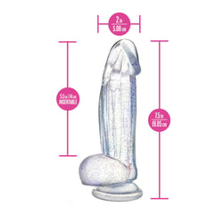 Naturally Yours Bling Sparkling Dildo Clear 7.5"