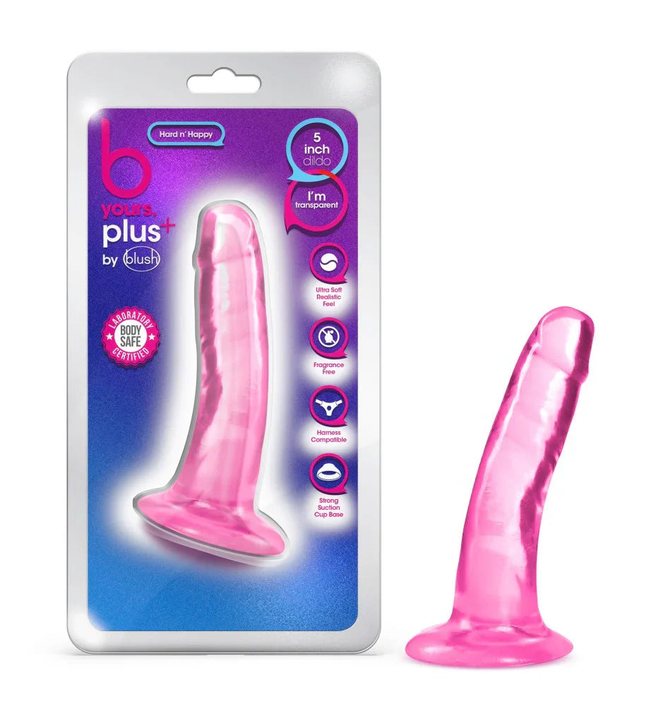B Yours Plus Hard N Happy G-Spot Dildo Pink 5.5"
