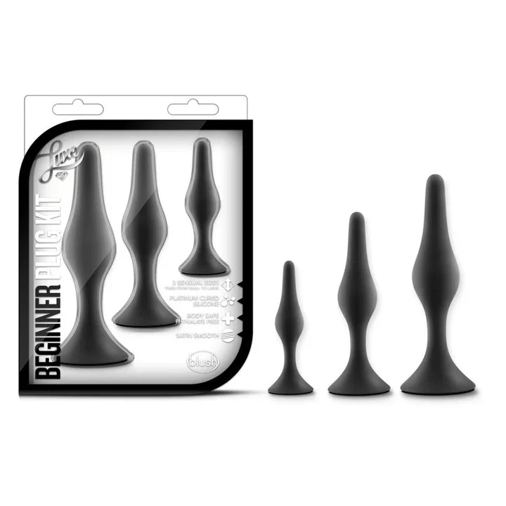 Luxe Beginner Kit Anal Plug Black