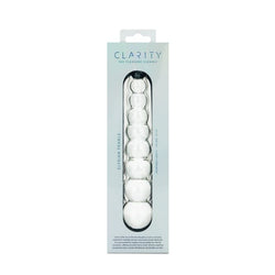 Clarity Glass Dildo Elysian Pearls 6.7"