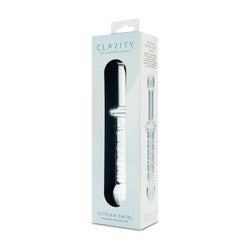 Clarity Glass Dildo Elysian Swirl 5.6"