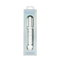 Clarity Glass Dildo Elysian Swirl 5.6"